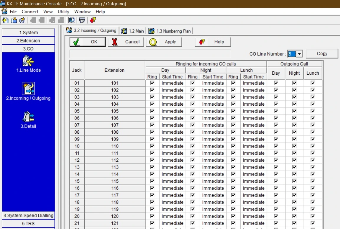 cara setting icoming dan outgoing yang benar