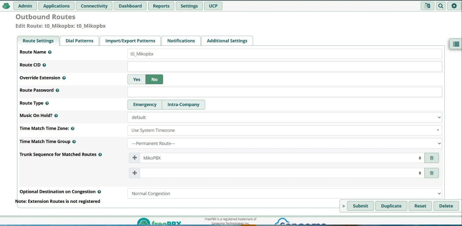 outbound route setting outbound route setting